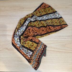 Vintage The Met Metropolitan Museum Of Art Long Silk Floral Scarf